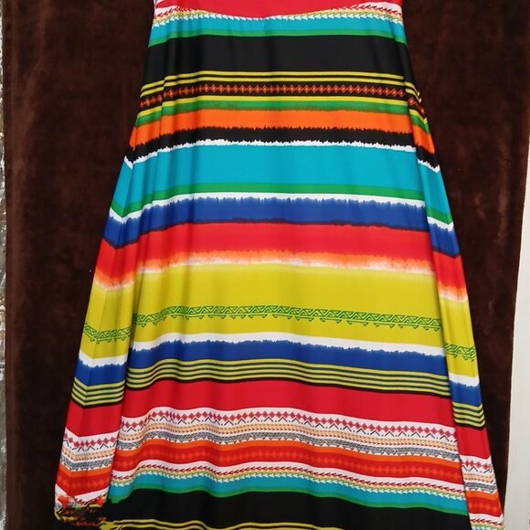 New Directions stretchy multi-colored pull on maxi skirt (L) - Picture 2 of 3
